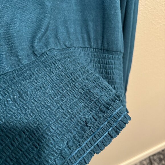 Abercrombie & Fitch Teal Rouched Waist Sweater (S) - Picture 3 of 5